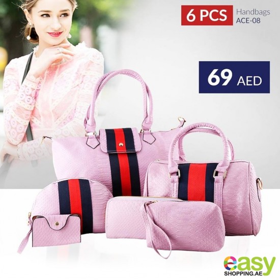 6 PCS Handbags Pink ACE-08